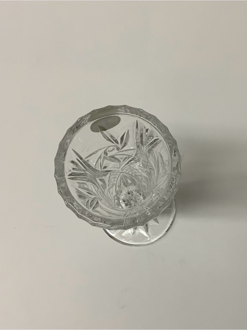 Bohemia Crystal Footed Pinwheel Pattern Bud Vase 24% Lead Crystal Czech 7" H - Picture 3 of 6